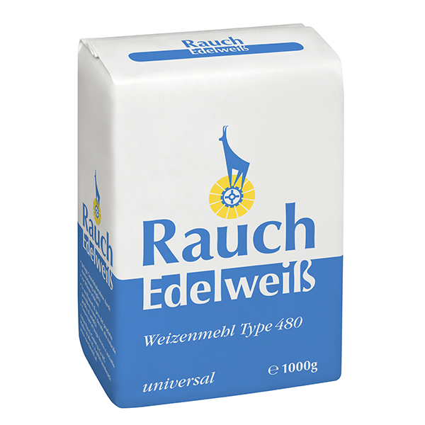 Weizenmehl Type 480 universal 1000 g - Körnung zwischen glatt und griffig - Unsere Mehle / Rauchmühle / Rauchmehl. Für alle Anwendungen.