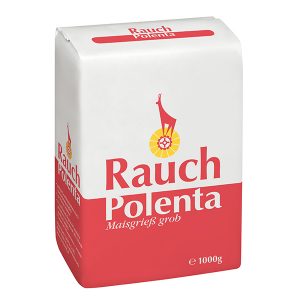 Polenta Maisgrieß grob 1000 g - Unsere Produkte - Unsere Mehle / Rauchmühle / Rauchmehl / Rezepte. Bekömmlich Beilage zu Fleisch und Gemüse sowie pikante und süße Hauptgerichte.