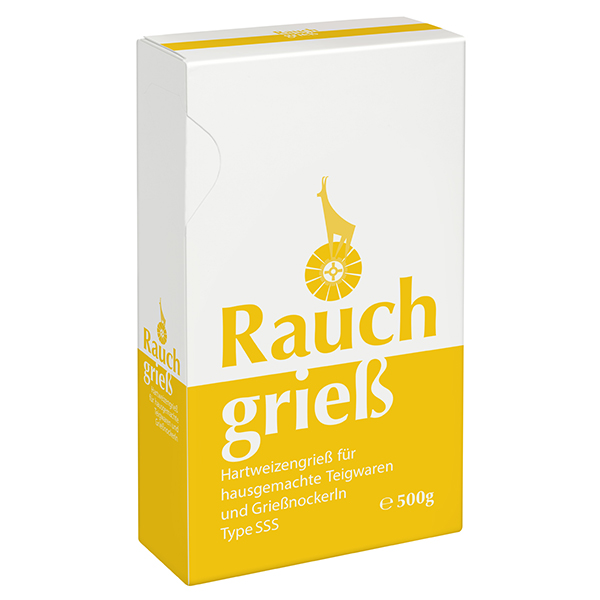 Rauchgrieß Hartweizengrieß für hausgemachte Teigwaren und Grießnockerl Type SSS 500 g - Unsere Mehle / Unsere Produkte / Rauchmühle / Rauchmehl / Rezepte