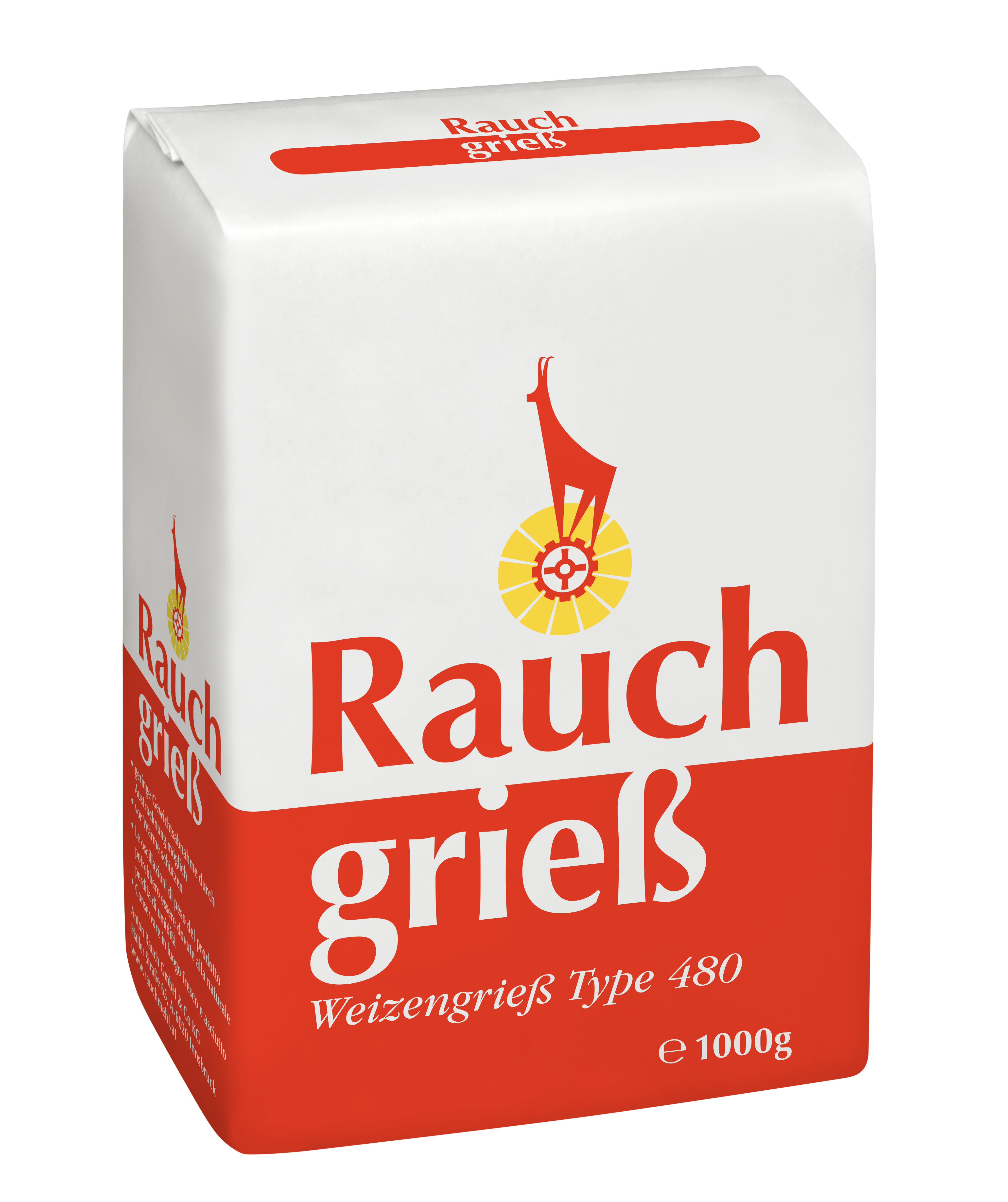 Rauchgrieß - Weizengrieß Type 480 / 1 kg Paket / Rauchmühle / Rauchmehl