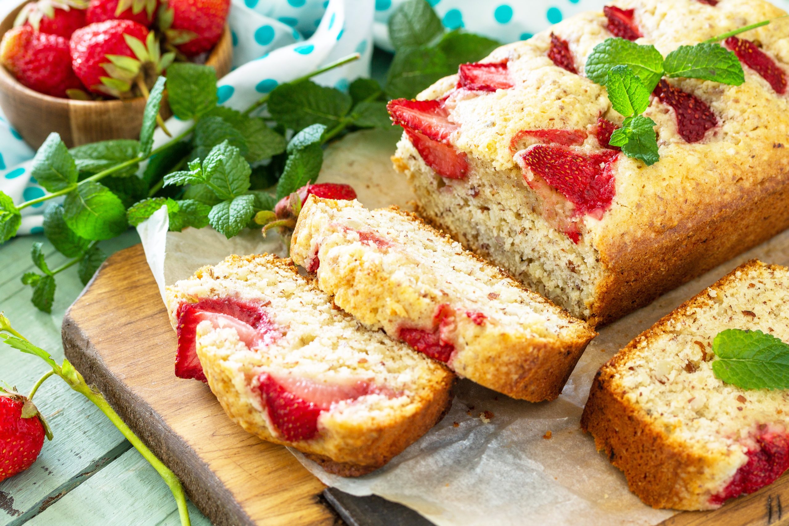 Erdbeer-Bananen-Kuchen / schmeckt zu jeder Tageszeit / Rauchmühle / Rauchmehl