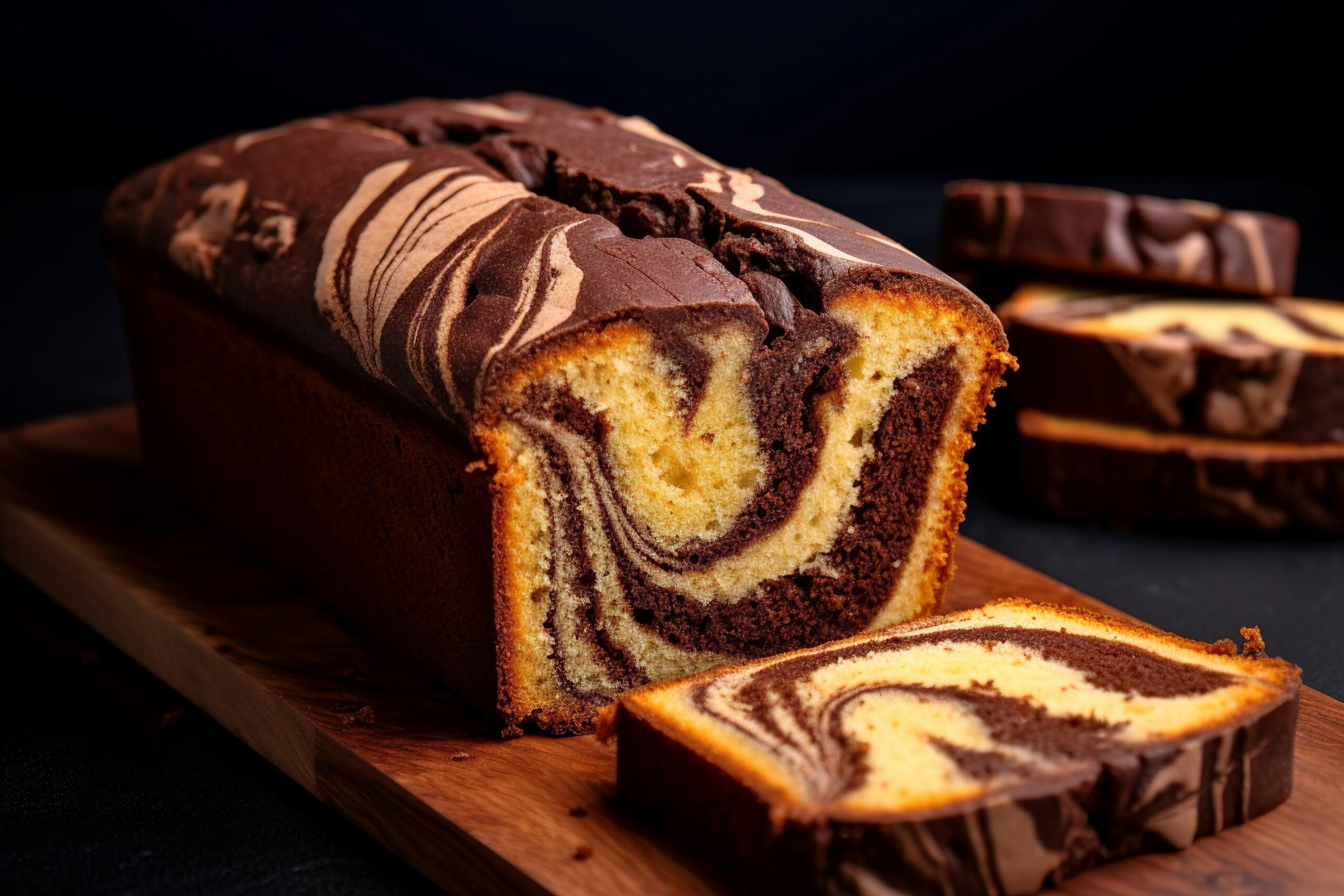 Marmorierter Kuchen / mit Erdnussbutter / Rauchmühle / Rauchmehl