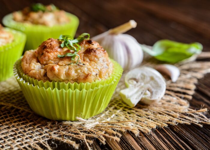 Pikante Muffins / mit Schinken und Champignons / Rauchmühle / Rauchmehl
