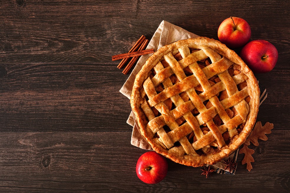 Apfel-Gitterkuchen / mit Karamell / Rauchmühle / Rauchmehl